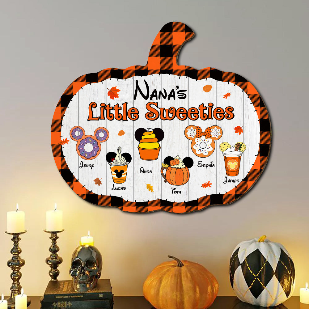 Personalized Halloween Pumpkin Wood Sign for Grandparents Wood Sign PopCulturePrints
