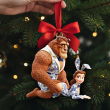 Load image into Gallery viewer, Love in Fairy Tales: Cheeky Fairytale Couple Ornament - Personalized Gifts for Couples Ornament PopCulturePrints
