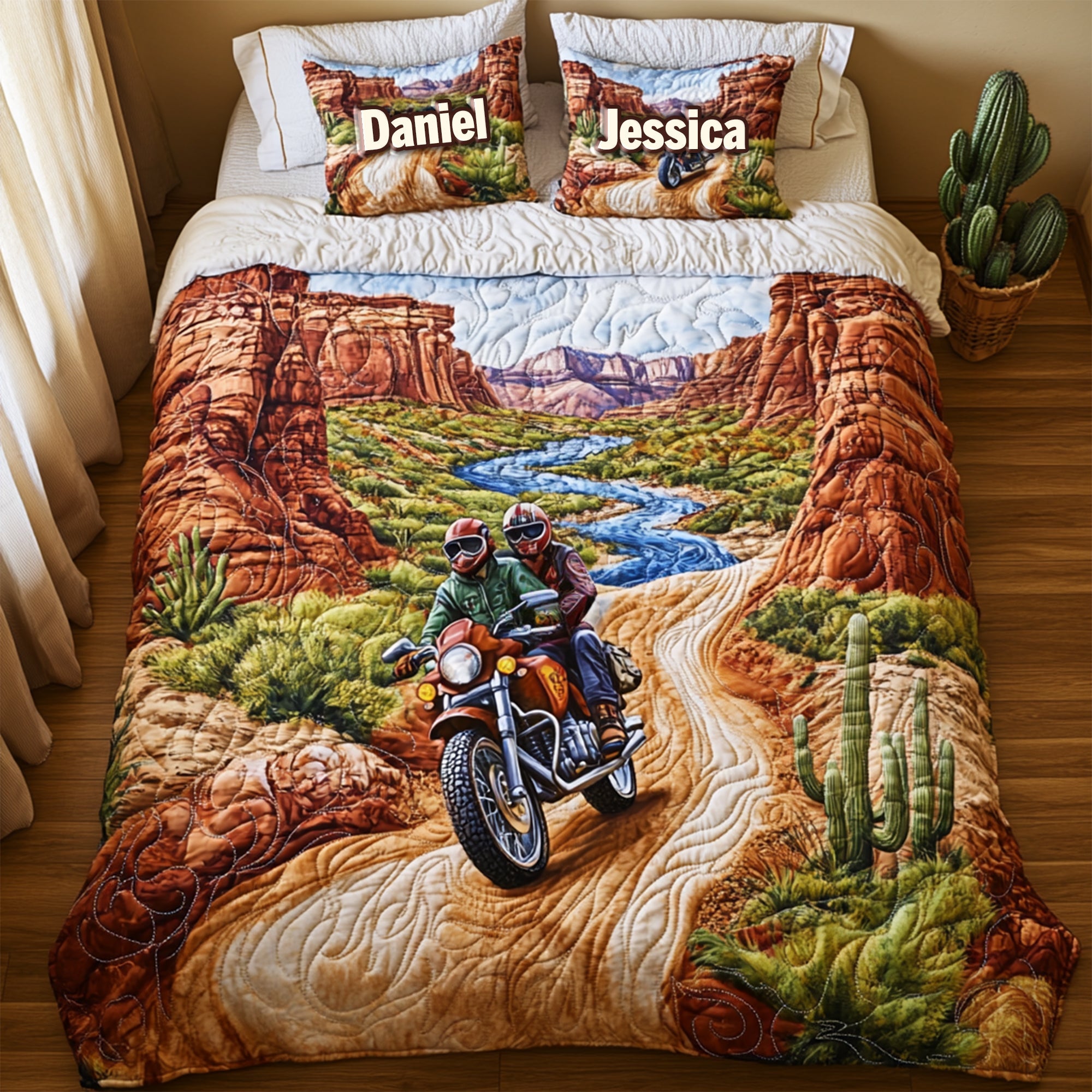 Ride Together Forever - Personalized Couple Quilt Bedding Set Blanket PopCulturePrints