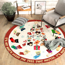 Load image into Gallery viewer, Personalized Family Christmas Socks Round Rug Doormat PopCulturePrints
