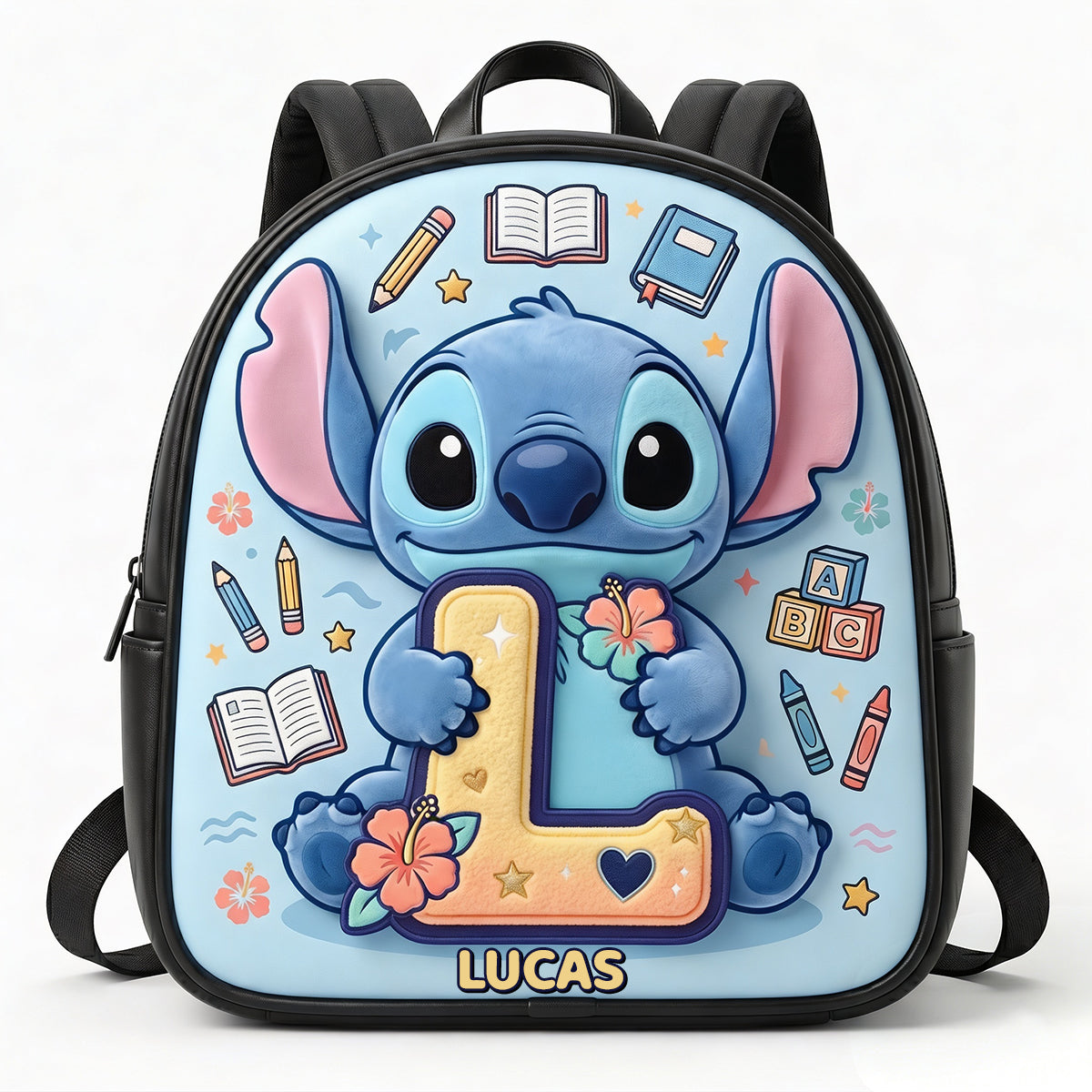 Alphabet Cute Alien Backpack - Personalized Gifts For Kids School Bag 02natn290626 Backpack PopCulturePrints