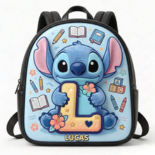 Load image into Gallery viewer, Alphabet Cute Alien Backpack - Personalized Gifts For Kids School Bag 02natn290626 Backpack PopCulturePrints
