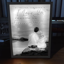 Load image into Gallery viewer, Personalized Couple Light Frame - Sunset Love Keepsake Light Picture Frame PopCulturePrints
