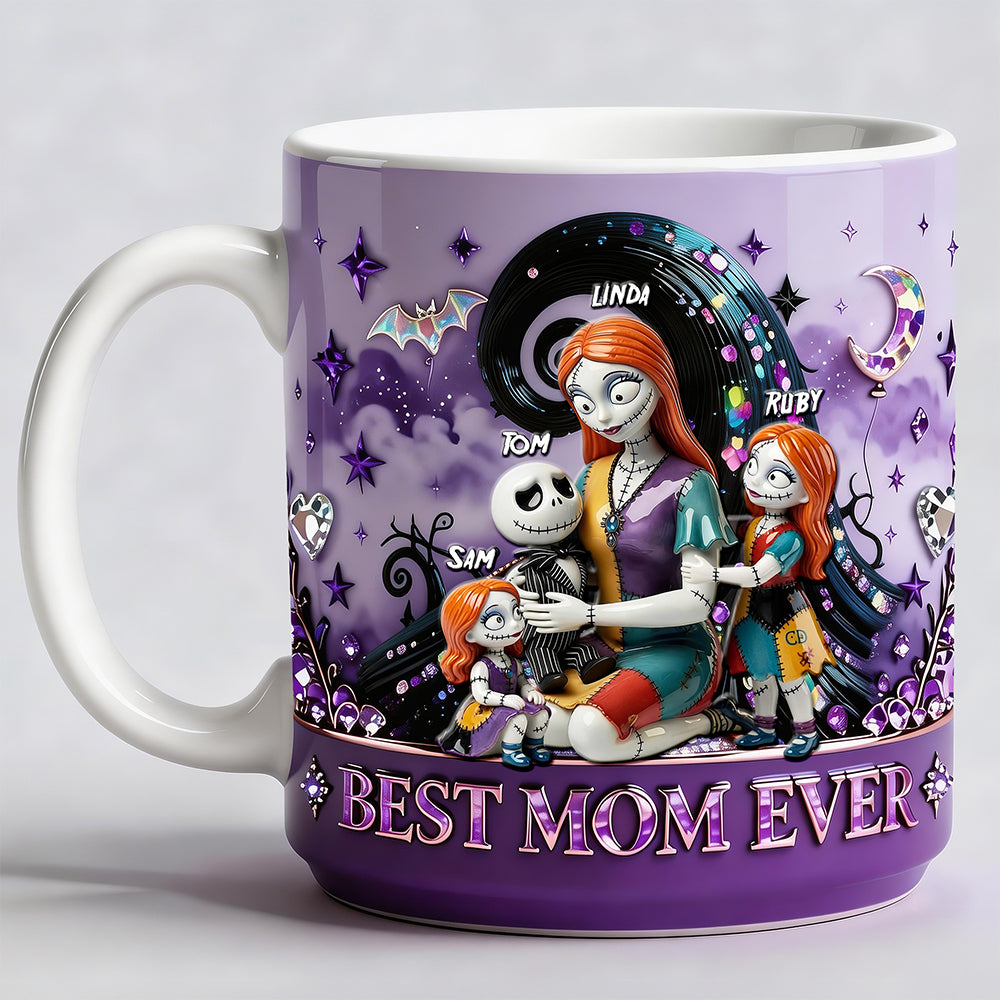"Best Mom Ever" - Spooky Queen Family Coffee Mug - Personalized Gift for Moms, Grandmas and More Coffee Mug PopCulturePrints