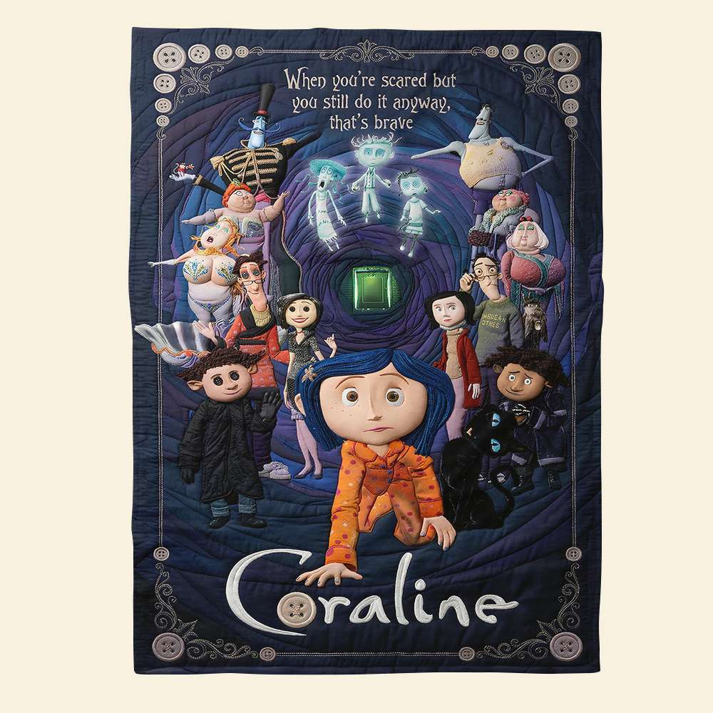 Brave Coraline Blanket - Personalized Gift for Fans of Adventure and Courage Blanket PopCulturePrints