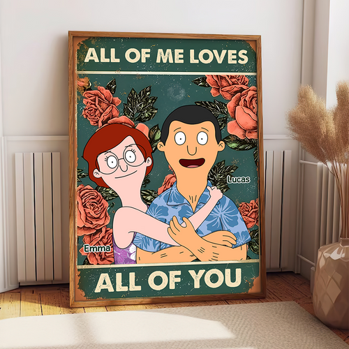 Personalized Retro Couples Canvas Poster | Unique Valentine's Day Gifts for Lovebirds Poster & Canvas PopCulturePrints