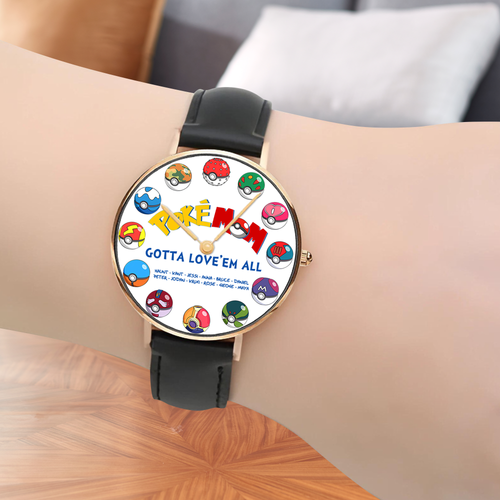 Gotta Love 'Em All - Personalized Watch for Mom Men's Watch PopCulturePrints