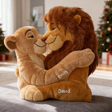 Load image into Gallery viewer, Love is Roaring Together - Personalized Majestic Couple Pillow Pillow PopCulturePrints
