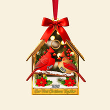 Load image into Gallery viewer, &quot;Our First Christmas Together&quot; - Personalized Couple Cardinal Christmas Ornament Ornament PopCulturePrints
