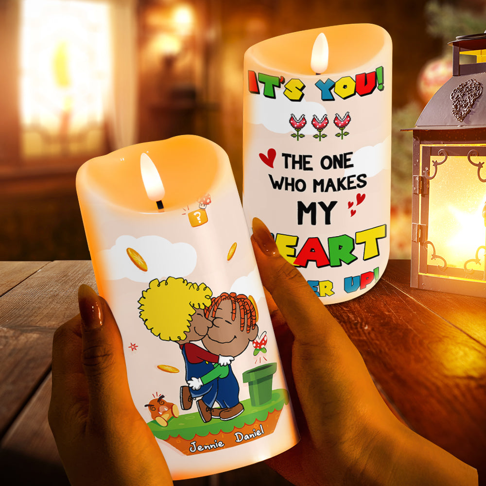 Personalized LED Candle for Couples - Heartwarming Hugging Cartoon Design Led Candle PopCulturePrints