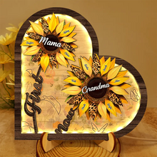 Load image into Gallery viewer, Sunflower First Mom Now Grandma - Personalized LED Light Wooden Plaque LED Light Wooden Plaque PopCulturePrints
