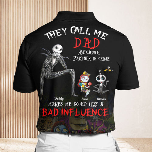 Partner in Crime Personalized Dad Polo - Fun Pop Culture Design Polo Shirts PopCulturePrints