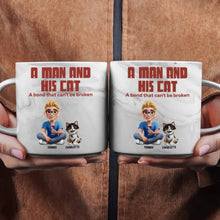 Load image into Gallery viewer, A Bond That Can&#39;t Be Broken - Personalized Marble Mug for Cat Lovers Marble Mug PopCulturePrints
