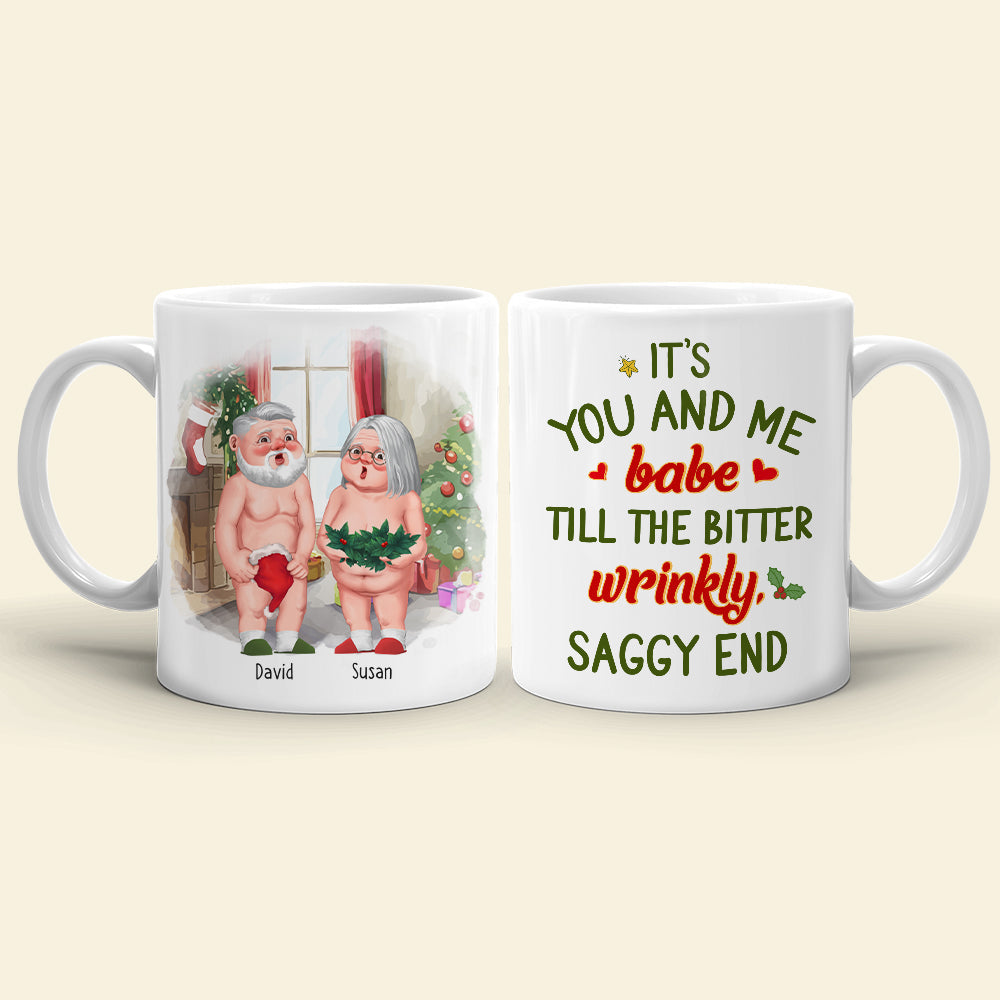 Funny Personalized Couple Christmas Mug - Wrinkly & Saggy End | Valentine's Day Gifts Coffee Mug PopCulturePrints