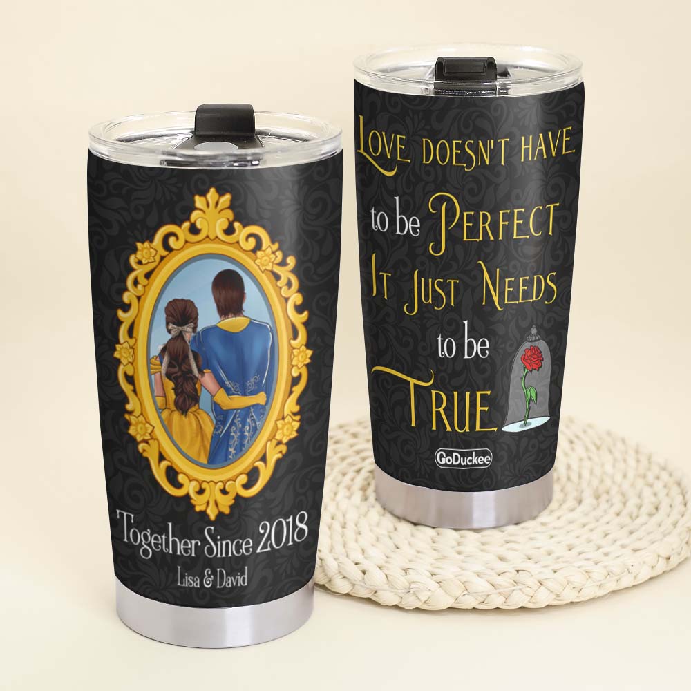 Personalized Couple's Tumbler - True Love Design | Valentine's Day Gifts Tumbler Cup PopCulturePrints