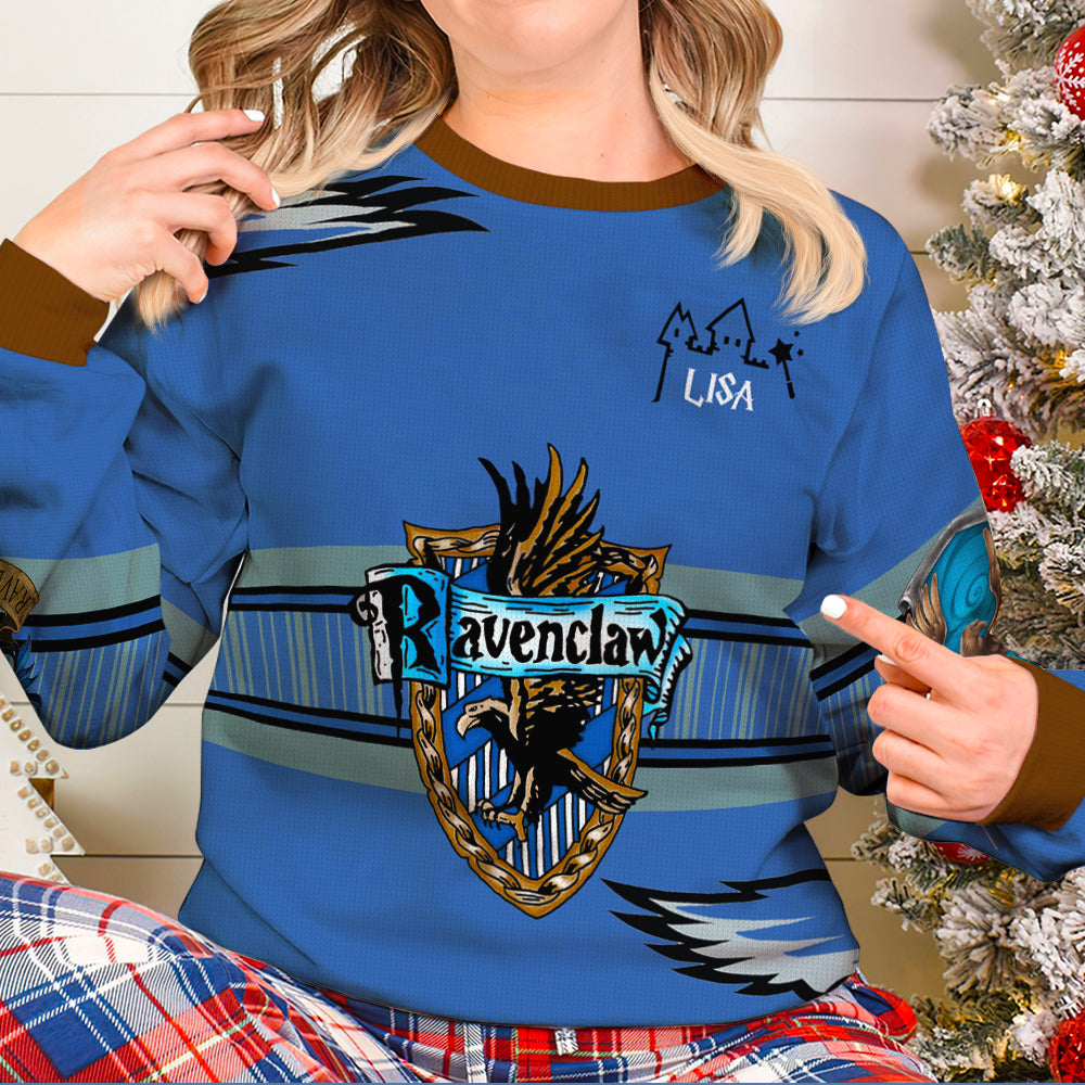 Personalized Gryffindor Ugly Christmas Sweater - Gift for Movie Fans & Book Lovers