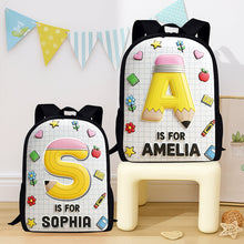 Load image into Gallery viewer, Embrace Your Initials: Personalized Pencil Initial Letter School Bag - Custom Gifts for Kids Returning to School Backpack PopCulturePrints
