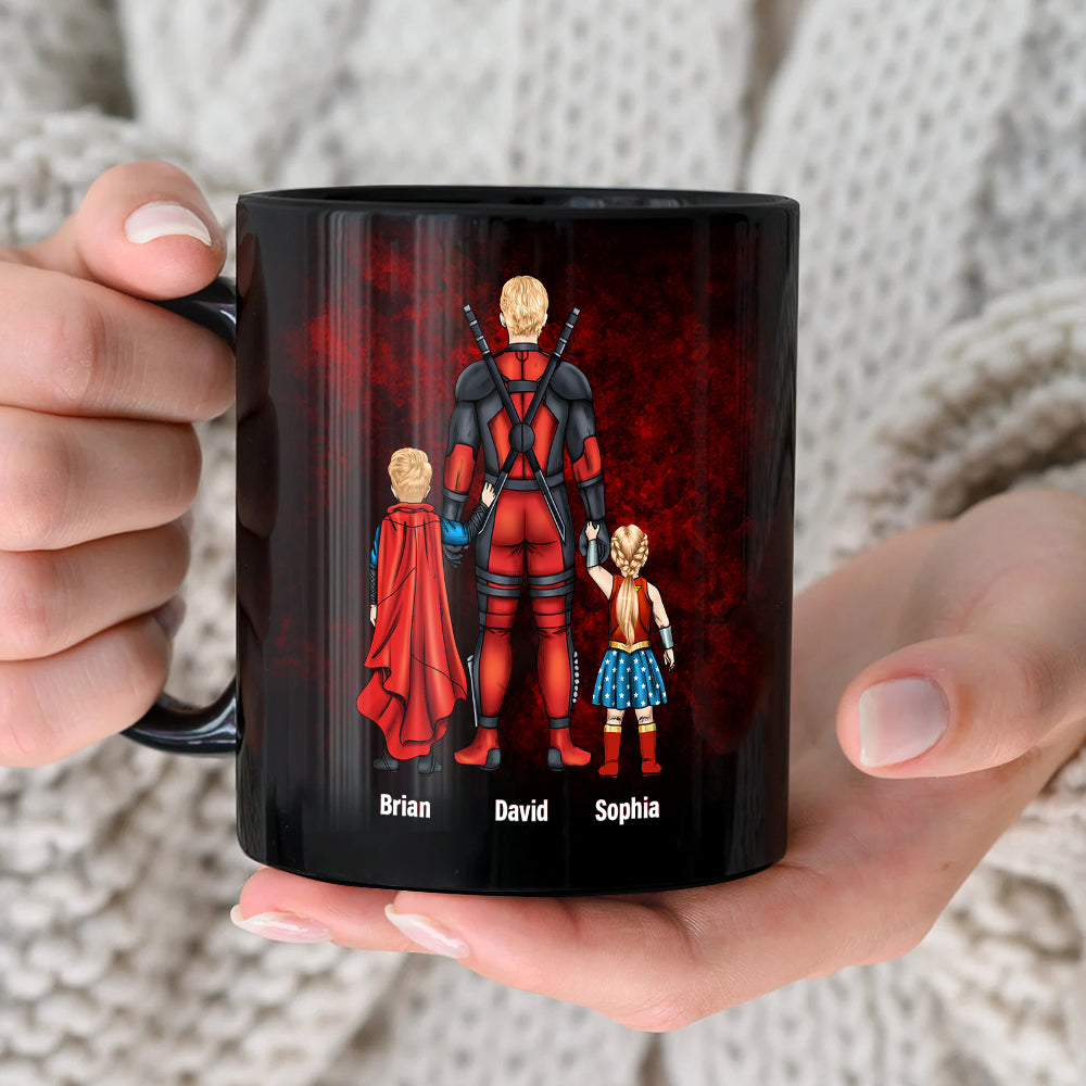 Personalized Superhero Dad Mug - Custom Family Names Coffee Mug PopCulturePrints