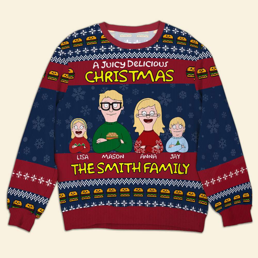 Personalized Family Movie Lover Christmas Sweatshirt Ugly Christmas Sweater PopCulturePrints