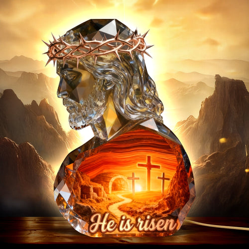 He is Risen – Personalized Holy Spirit Resurrection Light Box - Meaningful Easter Gift for Christians, Friends, Family, and Loved Ones Light Box PopCulturePrints