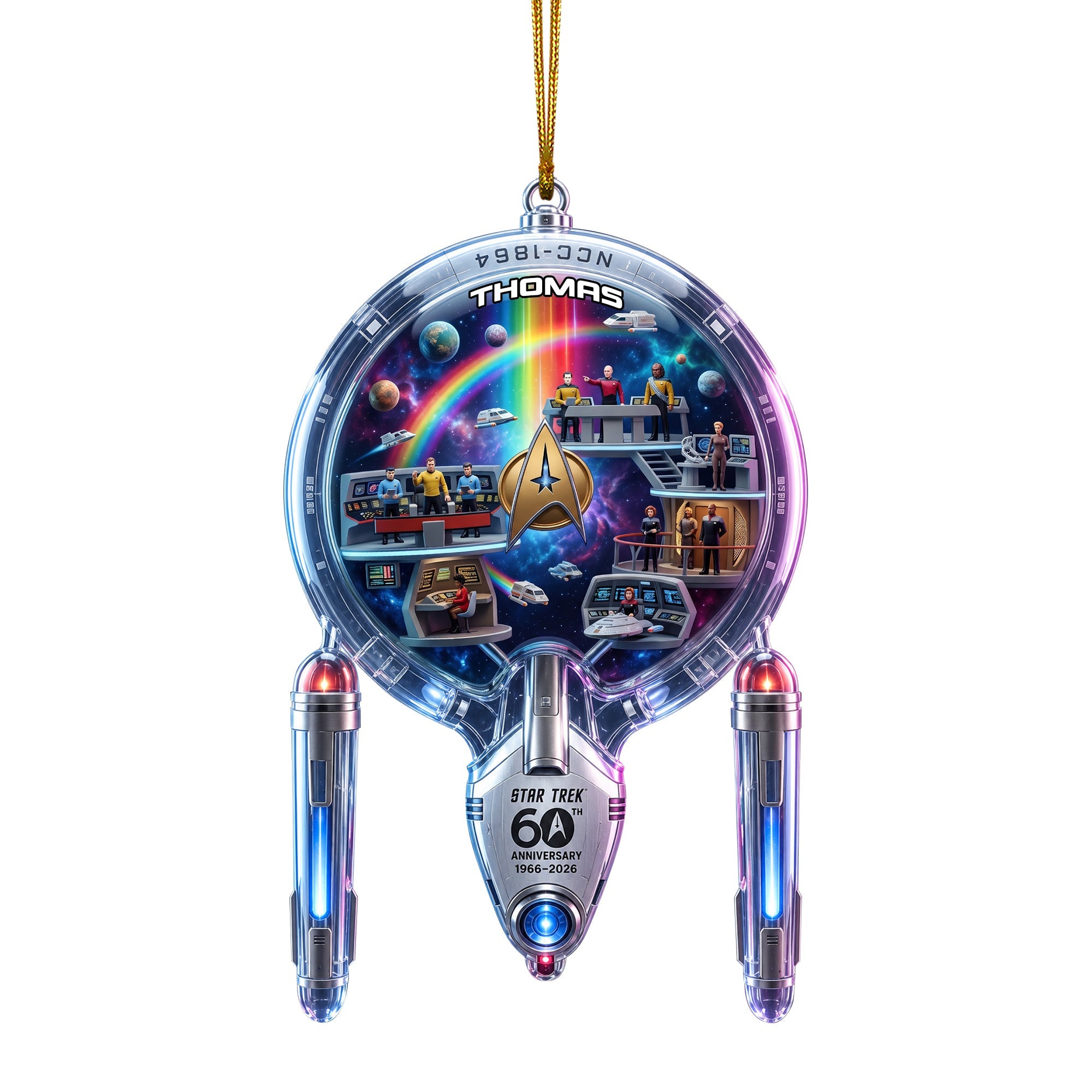 Explore the Final Frontier - Ship To Uncharted Space Ornament, Personalized Gifts