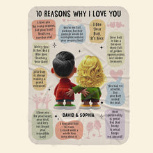 Load image into Gallery viewer, Personalized Couple Blanket - 70 Reasons Why I Love You Blanket PopCulturePrints
