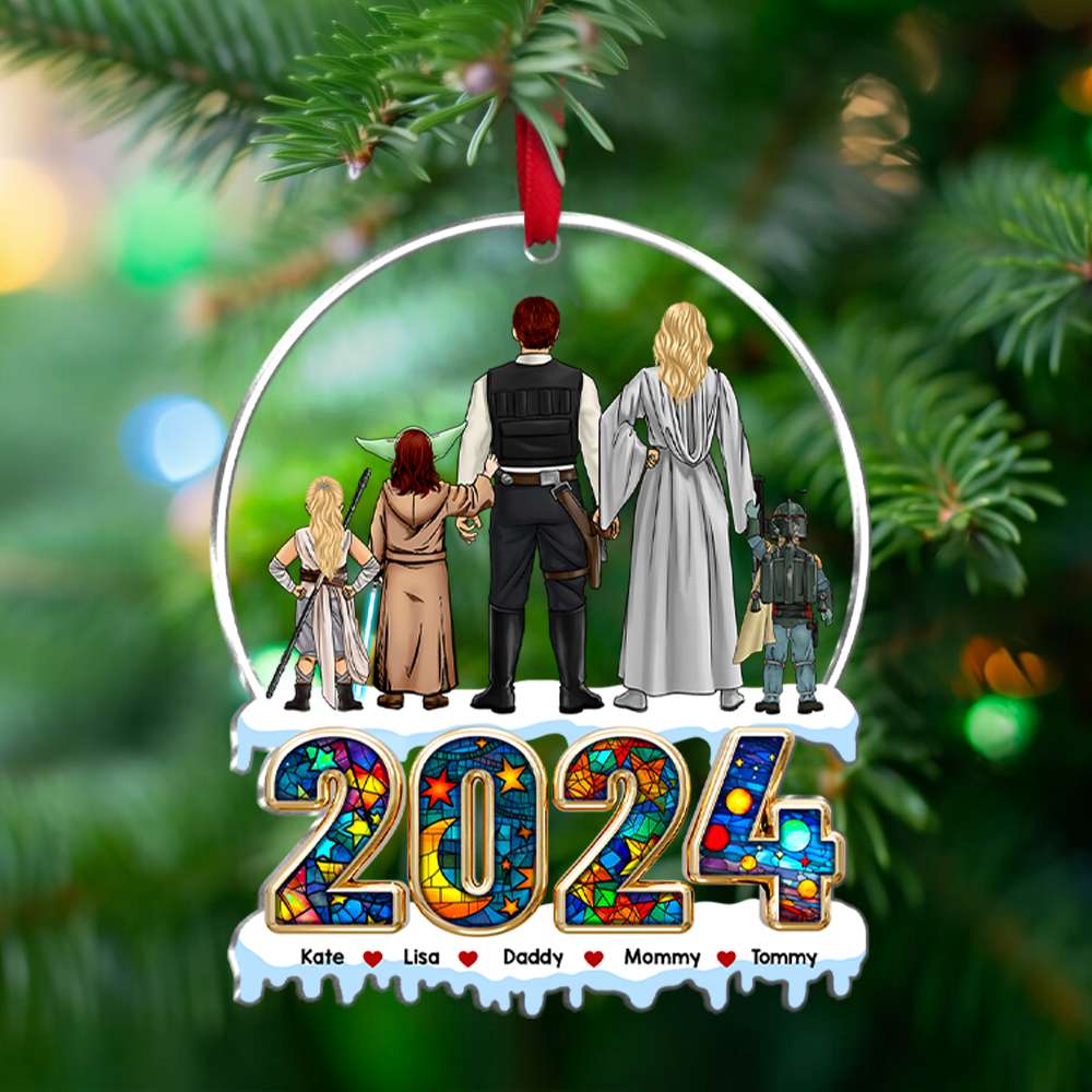 Personalized Family Acrylic Ornament - Galactic Characters Ornament PopCulturePrints