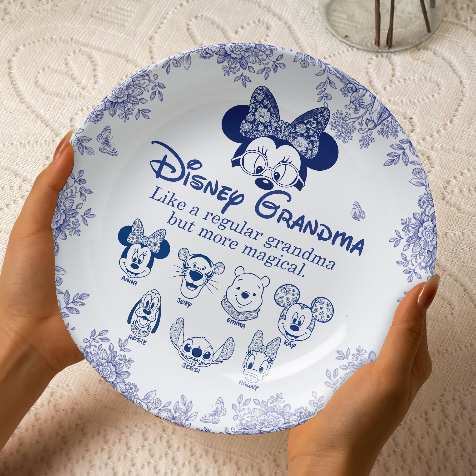 “Like a Regular Mommy but More Magical” - Magical Cartoon Characters Round Plate - Personalized Gift For Mom Ceramic Round Plate PopCulturePrints