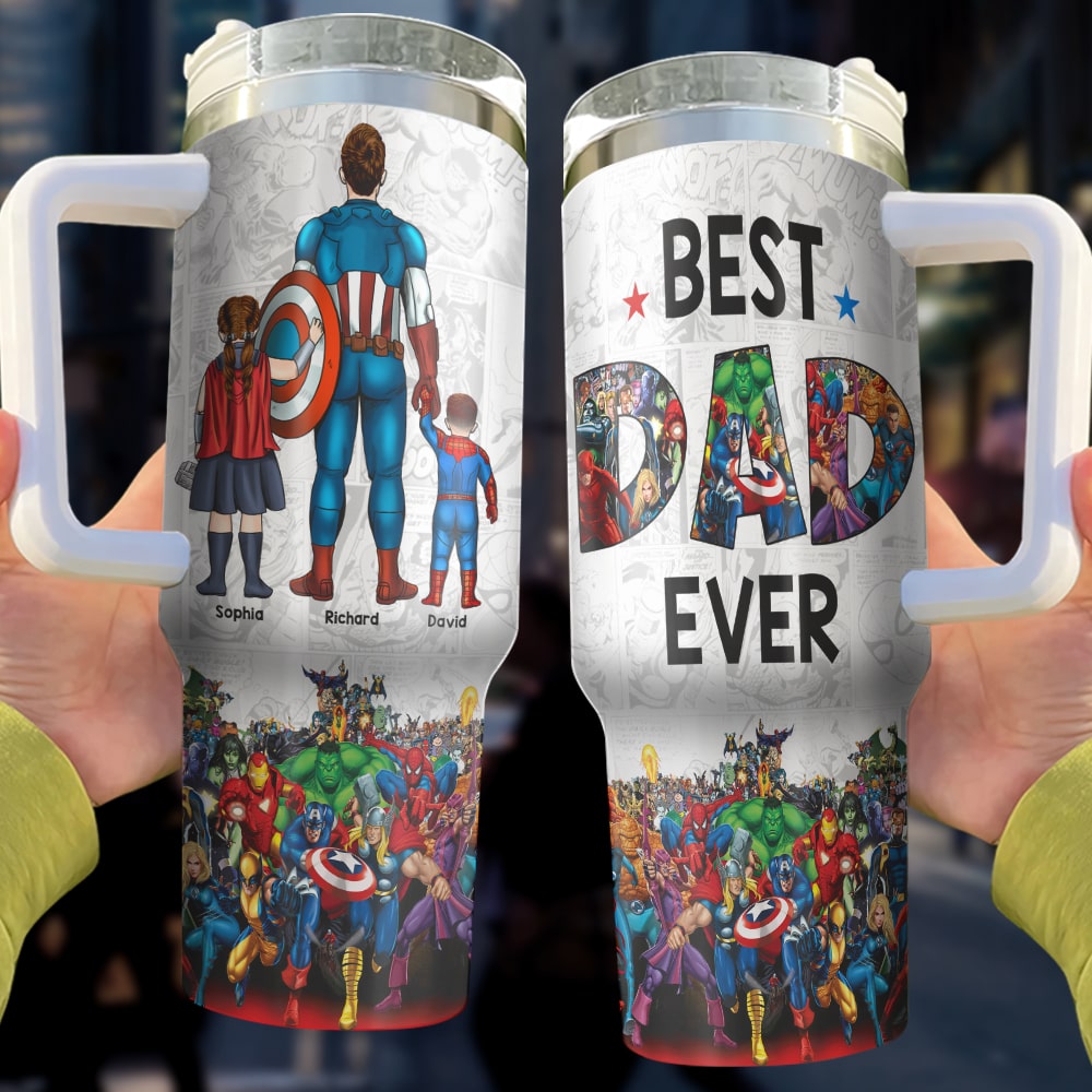 Personalized Superhero-Themed Tumbler For Mom