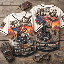 Load image into Gallery viewer, “Born to Ride Free” - Customizable Rough Badass Motorcycle Jersey - Perfect Gift for Bikers and Motorcycle Enthusiasts
