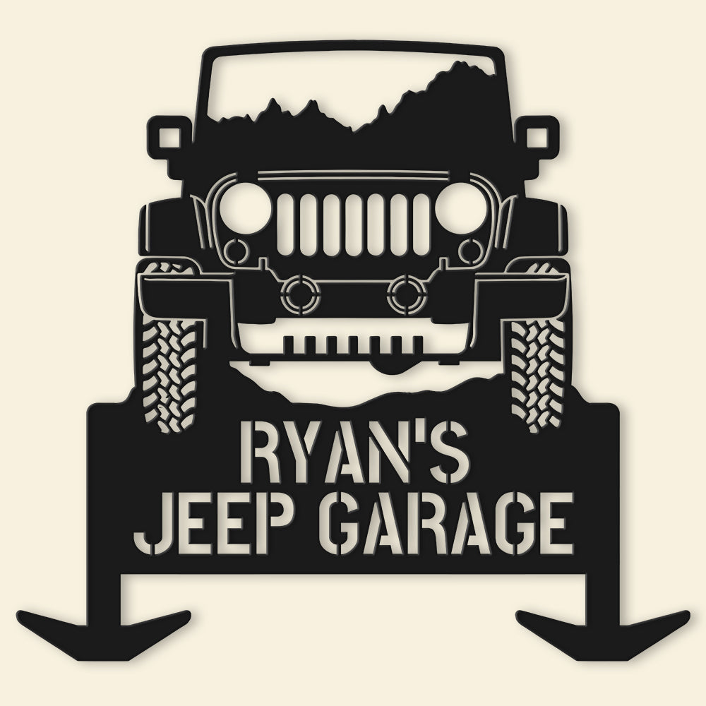 Personalized Jeep Garage Metal Sign - Custom Car Lover's Gift