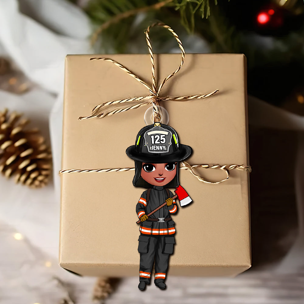 Custom Firefighter Christmas Ornament - Personalized Hero Keepsake