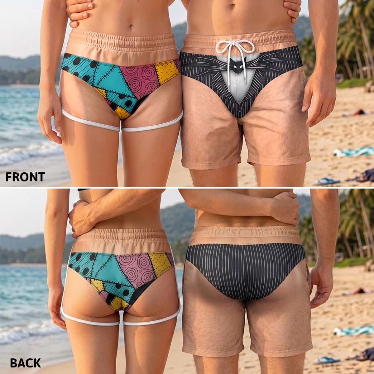 “Together Forever” - Personalized Forever Couple Beach Shorts - Custom Gift for Couples