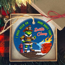 Load image into Gallery viewer, Personalized Firefighter Christmas Ornament – Santa&#39;s Brave Helper Ornament PopCulturePrints
