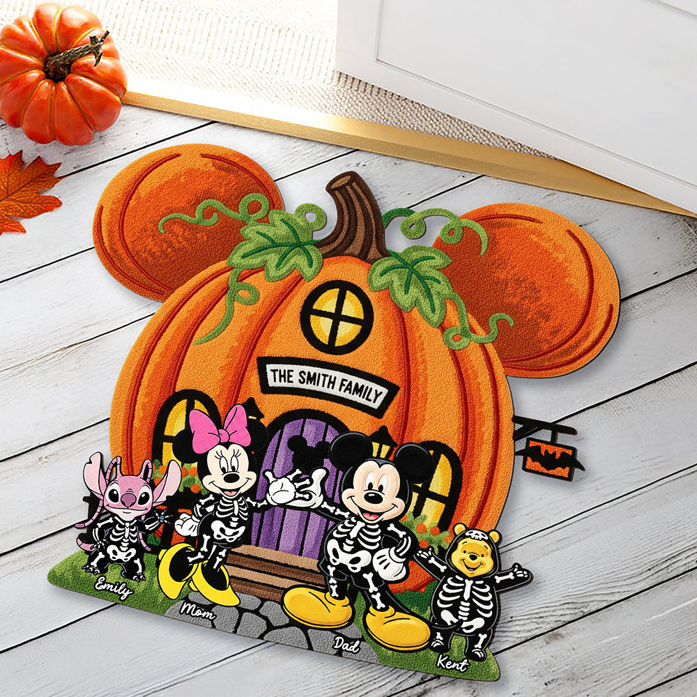 “Welcome Home! Celebrate Halloween in Style” - Personalized Pumpkin House Doormat - Custom Gift for Families, Friends & More Doormat PopCulturePrints