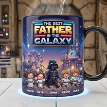 Load image into Gallery viewer, “The Best Father In The Galaxy” - Personalized Magic Coffee Mug - Unique Gift for Dad and Grandpa Coffee Mug PopCulturePrints
