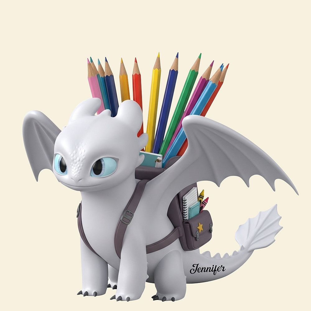 Ignite Imagination with a Personalized Mythical Creature Wooden Pen Holder - Perfect Gift for Fantasy Enthusiasts Pen Holder PopCulturePrints