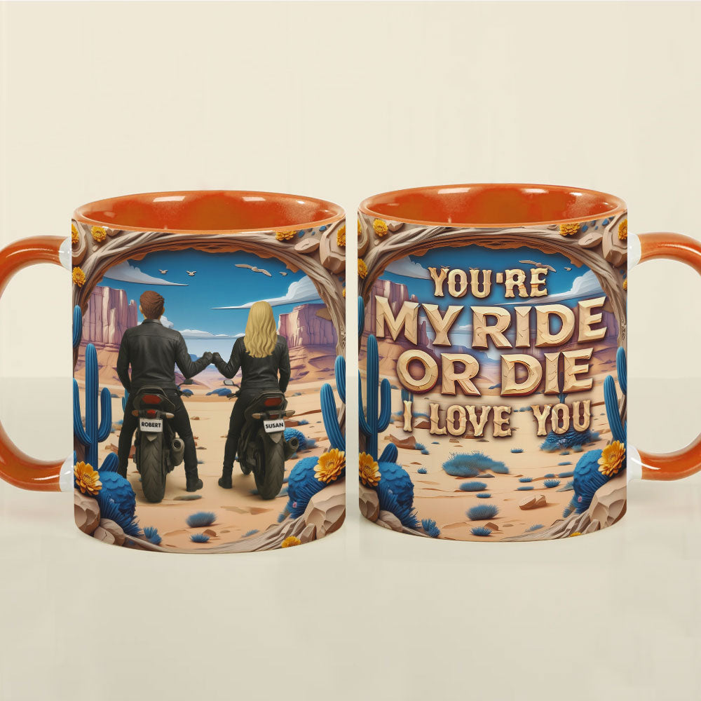 You're My Ride or Die - Personalized Motorbike Couple Mug Coffee Mug PopCulturePrints
