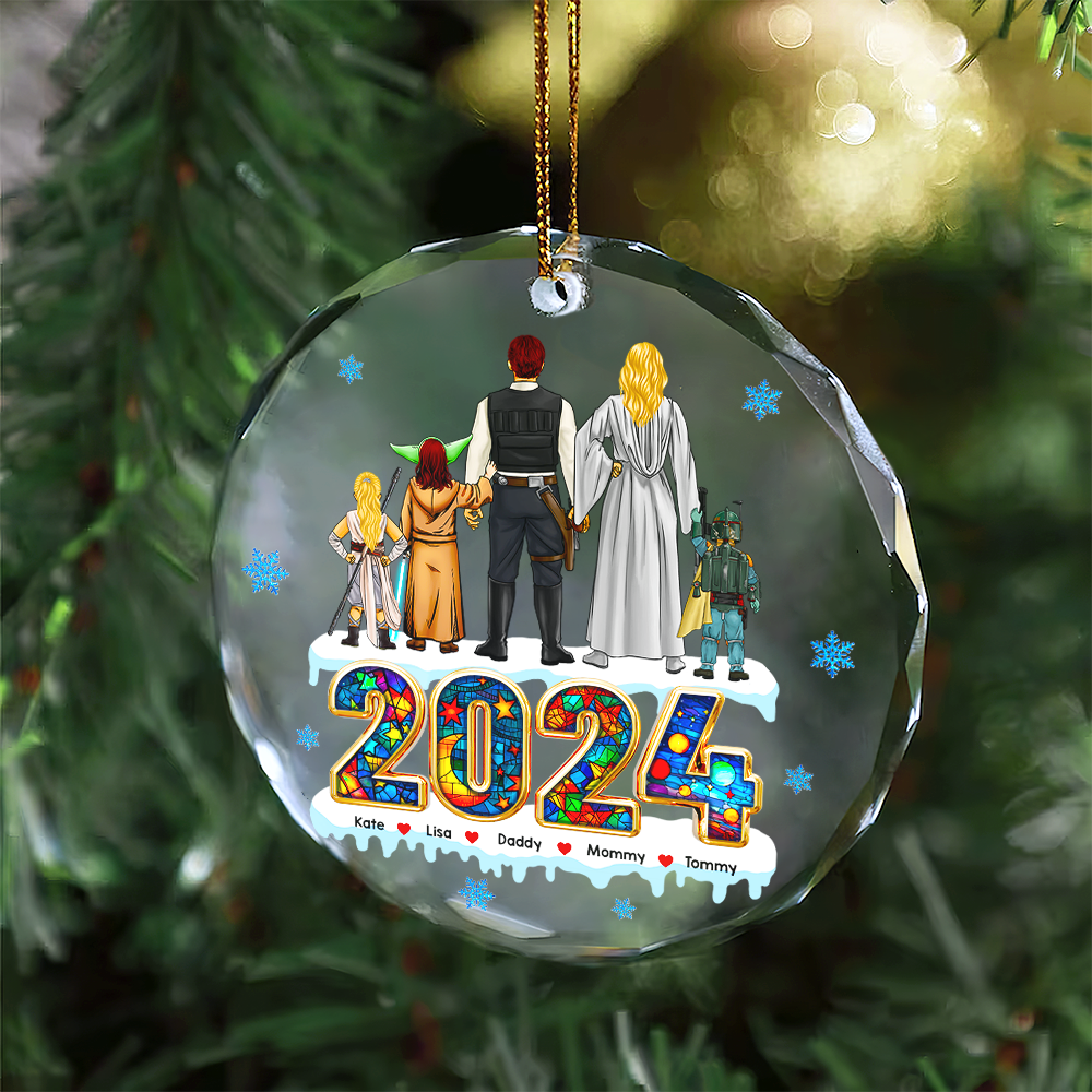 Personalized Family Christmas Ornament with Pop Culture Theme Ornament PopCulturePrints