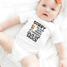 Load image into Gallery viewer, Sorry, The Sleep You&#39;ve Ordered Is Currently Out Of Stock - Personalized Baby Onesie Gift for New Moms, Grandmas &amp; Baby Showers Baby Onesie PopCulturePrints
