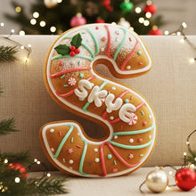 Load image into Gallery viewer, "Celebrate Christmas with Fun!" - Gingerbread Alphabet Custom Shape Pillow - Personalized Gifts for Everyone Pillow PopCulturePrints
