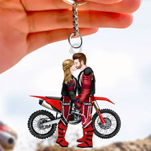 Load image into Gallery viewer, Personalized Motocross Couple Keychain - Unique Gift for Riders Keychains PopCulturePrints
