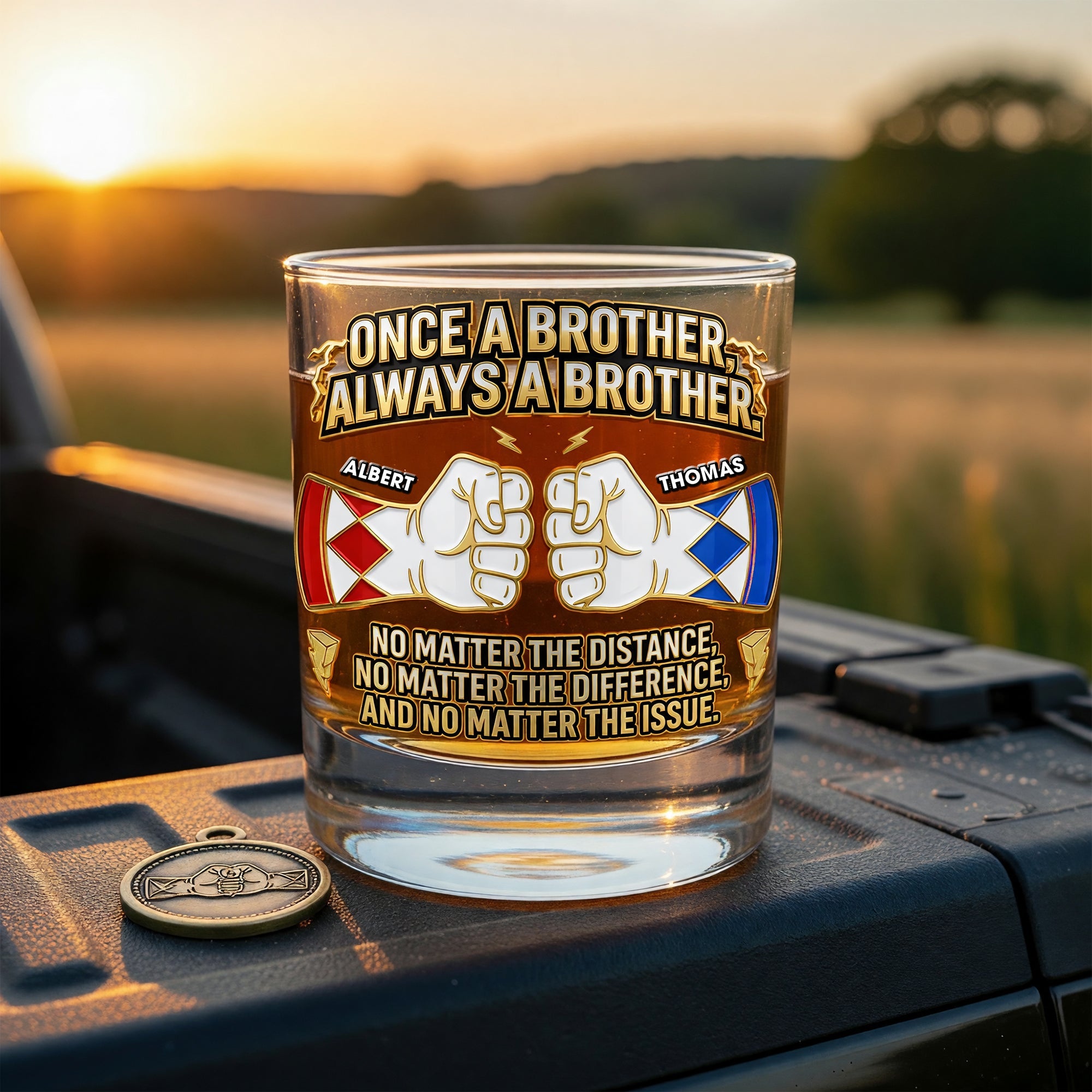 Once A Brother, Always A Brother – Personalized Drinking Glass for Brothers Glass PopCulturePrints
