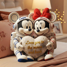Load image into Gallery viewer, Love You to the Moon and Back: Astronaut Couple Custom Shape Pillow - Personalized Gift for Couples Pillow PopCulturePrints

