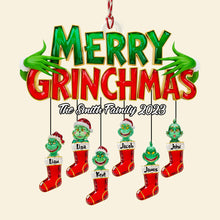 Load image into Gallery viewer, Merry Grinchmas Family Ornament - Personalized Christmas Gift for Family &amp; Friends Ornament PopCulturePrints
