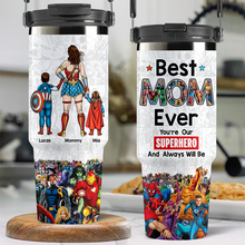 Load image into Gallery viewer, &quot;Best MOM Ever - Personalized Superhero Tumbler Cup for Mother&#39;s Day&quot; Tumbler Cup PopCulturePrints
