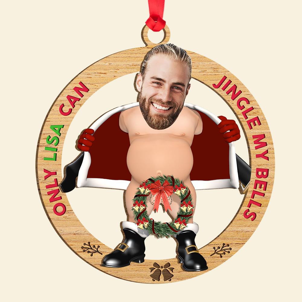 Custom Funny Christmas Ornament for Men – Personalized Photo Gift