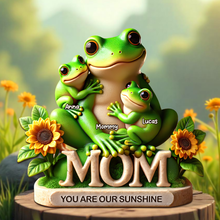 Load image into Gallery viewer, You Are Our Sunshine - Frog Mom Plaque - Personalized Gift For Mom Shaped Plaques PopCulturePrints
