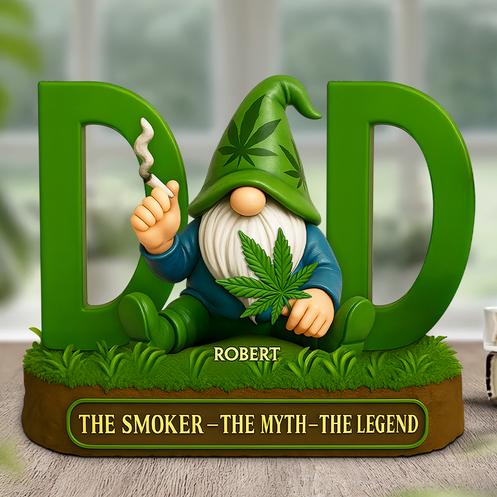 "The Smoker - The Myth - The Legend", Personalized Weed Dad Plaque - Unique Gifts for Dad and Grandpa Shaped Plaques PopCulturePrints