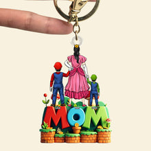 Load image into Gallery viewer, “Celebrate Your Super Mom!” - Personalized Mushroom Mom Keychain for All Amazing Moms Keychains PopCulturePrints
